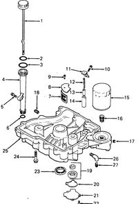 Oil Pan Diagram and Parts List for 1320 147008-207400-130232100-131232F100-139232100 Cub Cadet Lawn Tractor
